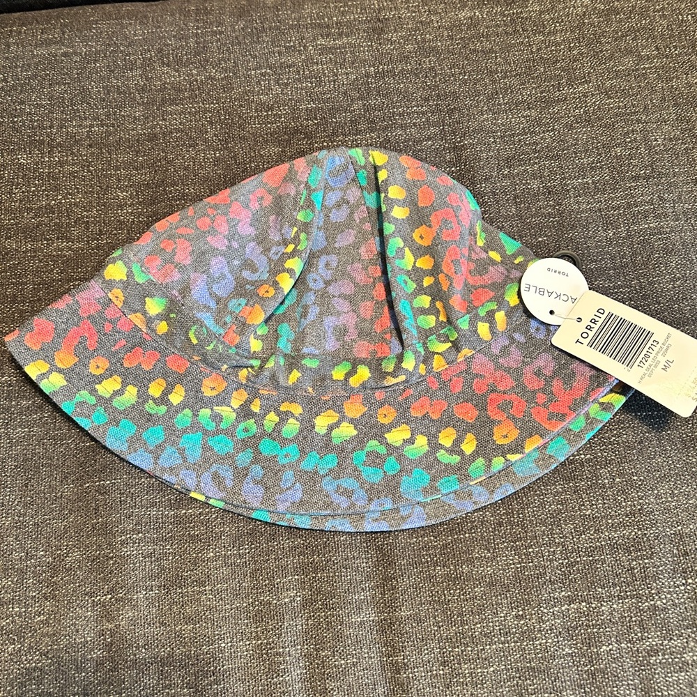 Torrid Rainbow Leopard Print Pride Bucket Hat